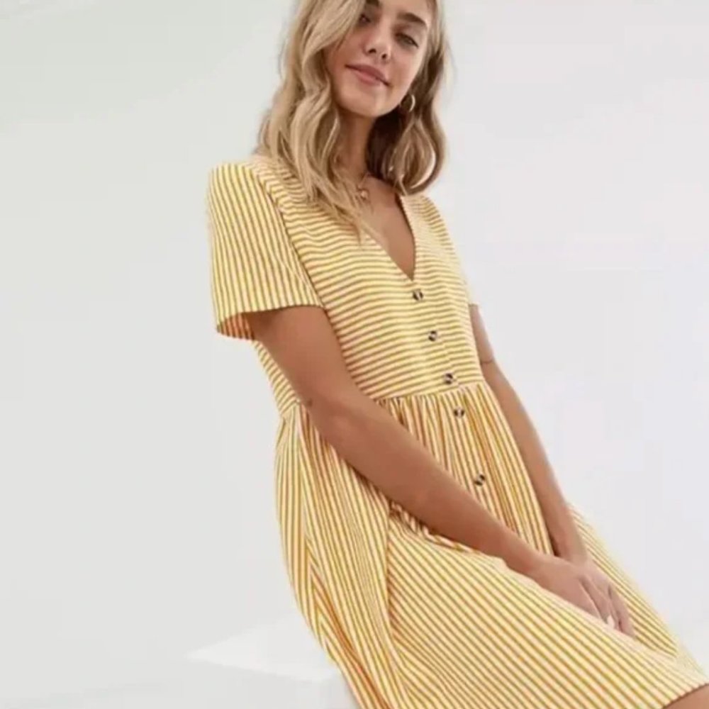 ASOS Yellow Button Dress